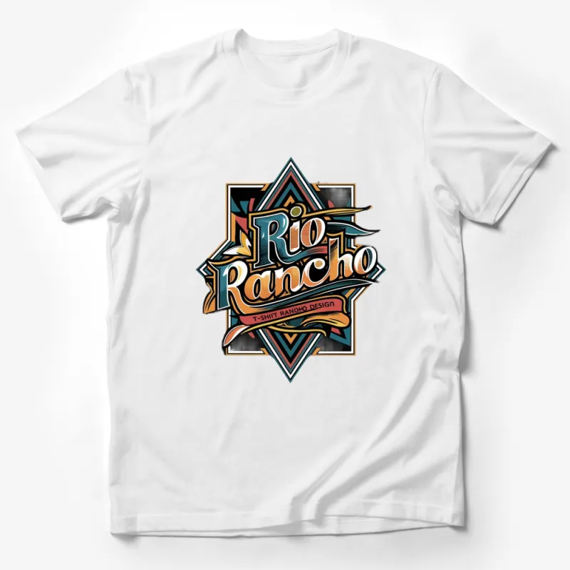 Rio Rancho Vintage Star Design Graphic T-Shirt, Colorful Retro Style Tee, Unique Casual Wear Male T-Shirt