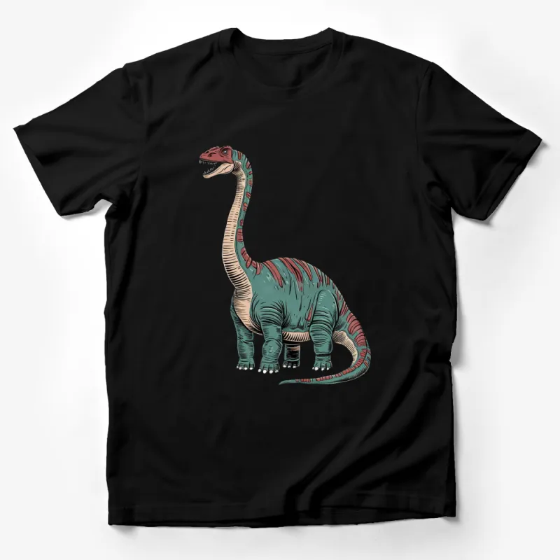 Colorful Dinosaur Graphic T-Shirt, Fun Prehistoric Animal Design, Kids and Adults Sizes Male T-Shirt