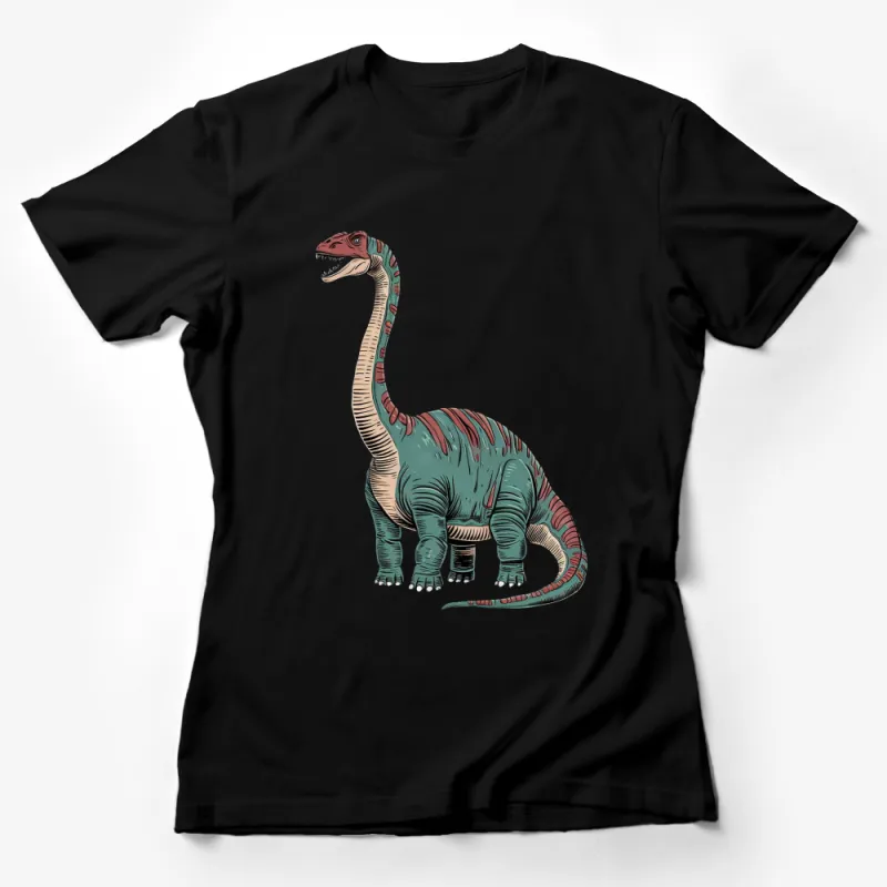 Colorful Dinosaur Graphic T-Shirt, Fun Prehistoric Animal Design, Kids and Adults Sizes Female T-Shirt