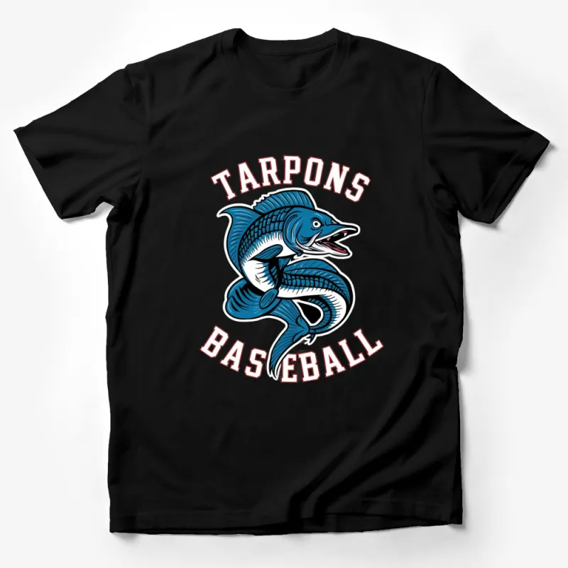 Tarpons Baseball Graphic T-Shirt, Blue Fish Logo, Sports Team Apparel, Unisex Tee Male T-Shirt