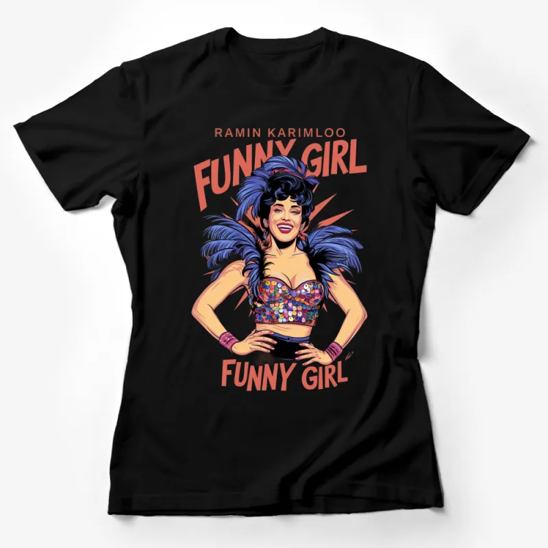 Funny Girl Graphic T-Shirt, Ramin Karimloo Broadway Show Tee, Vintage Style Comic Art, Colorful Trendy Top for Theatre Lovers Female T-Shirt