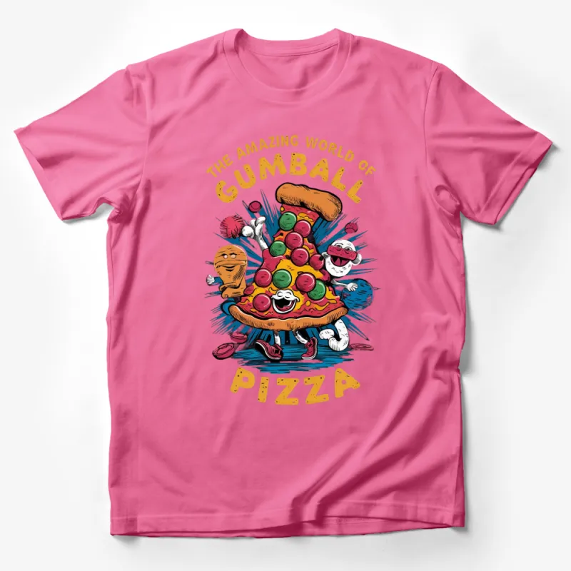 Gumball Cartoon Pizza T-Shirt | Fun Colorful Kids Animated Show Graphic Tee | Unisex Children's Apparel Male T-Shirt