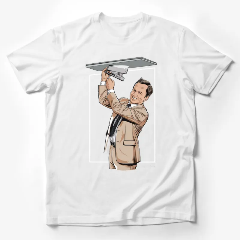 The Office TV Show Inspired Graphic Tee, Michael Scott Stapler in Jello T-Shirt, Unisex Fans Apparel Male T-Shirt