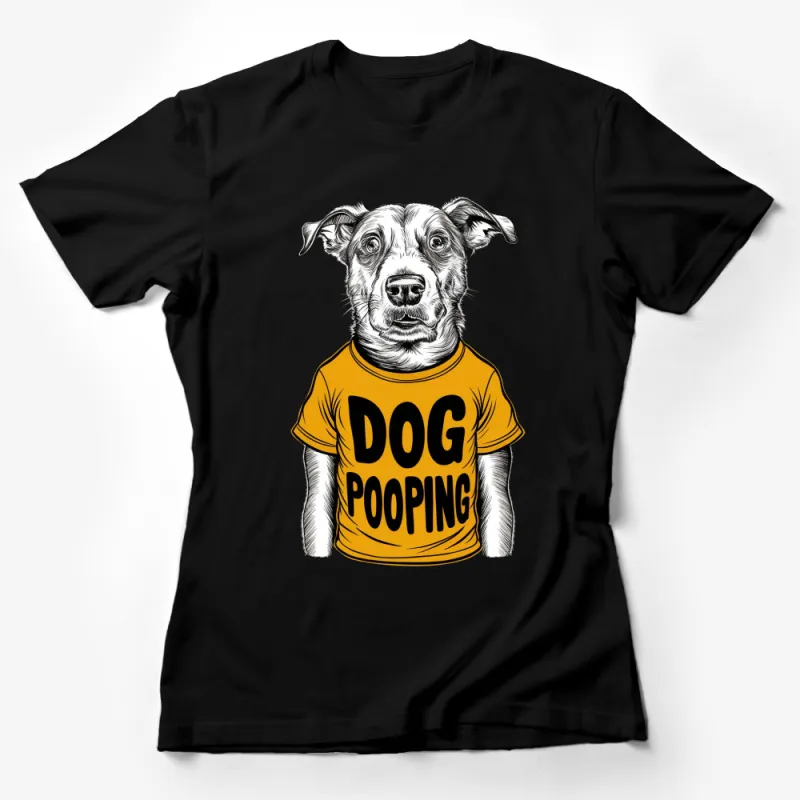 Dog Pooping Funny T-Shirt, Humorous Canine Graphic Tee, Unisex Casual Shirt for Dog Lovers Female T-Shirt