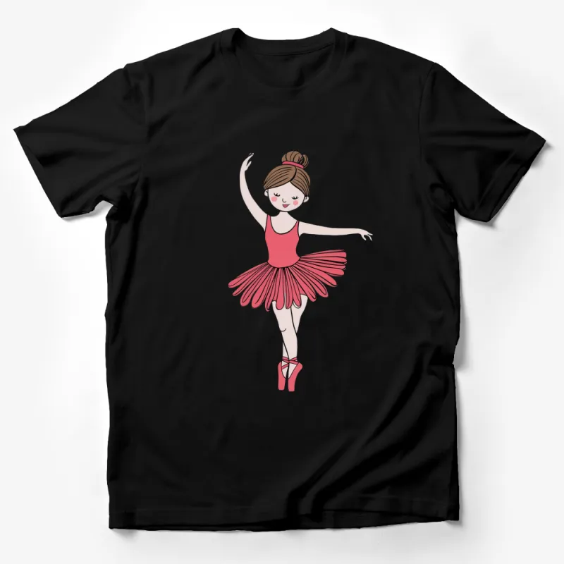 Pink Ballet Dancer T-Shirt, Cute Ballerina Graphic Tee, Girls Dance Top, Feminine Ballet Outfit Male T-Shirt