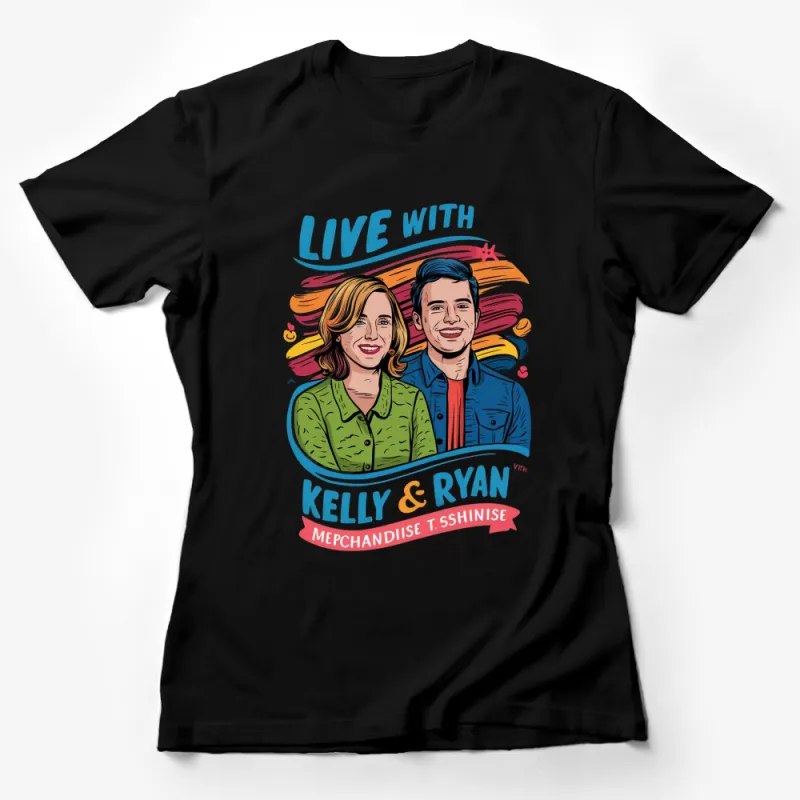 Colorful Pop Art Style T-Shirt, Live With Kelly and Ryan Inspired Graphic Tee, Unisex Fashion Female T-Shirt