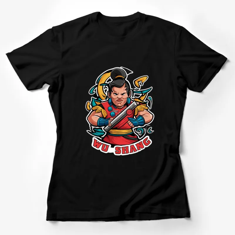 Wu Shang Warrior Graphic T-Shirt, Bold Samurai Design, Asian Inspired Art Tee Female T-Shirt