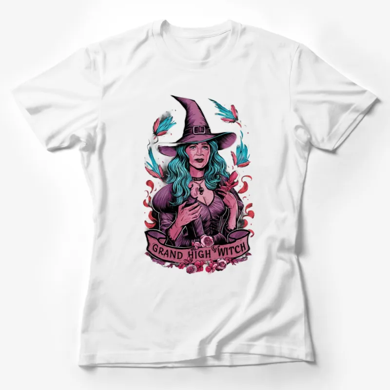 Grand High Witch T-Shirt, Fantasy Witch Art, Magical Witchcraft Tee, Unique Graphic Women's Shirt Female T-Shirt