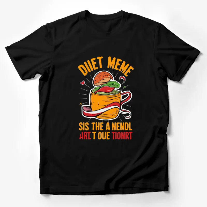 Funny Diet Meme T-Shirt, Burger Love Humor Tee, Unique Graphic Shirt for Foodies Male T-Shirt