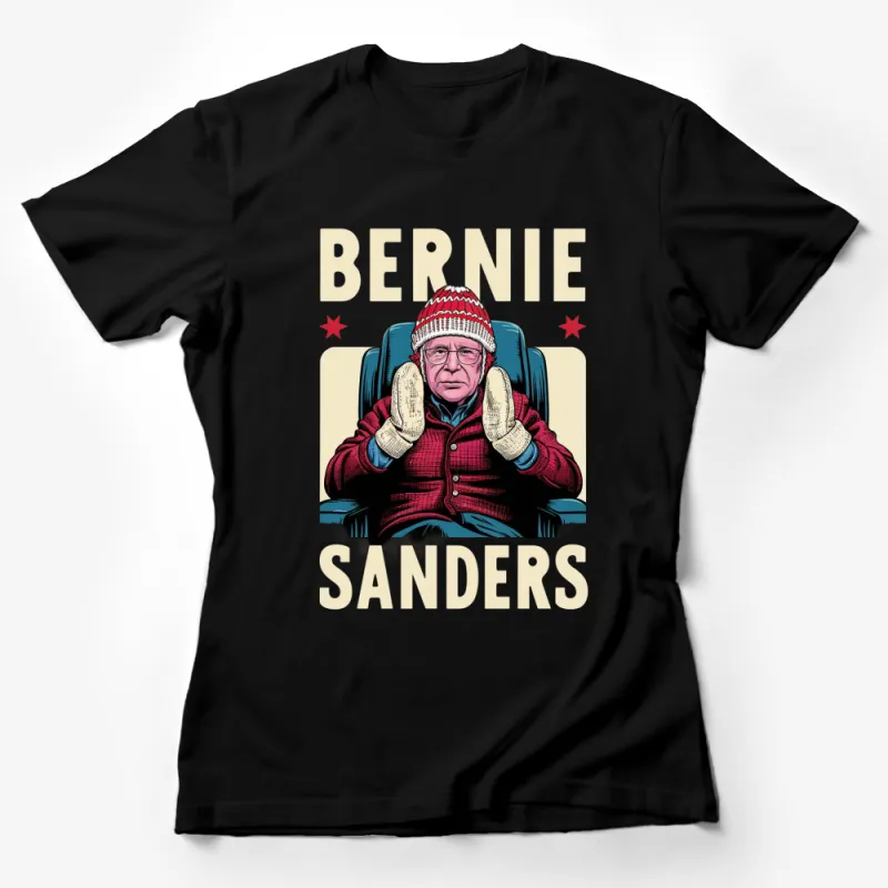 Bernie Sanders Mittens Meme T-Shirt, Funny Political Pop Art Tee, Unisex Graphic Shirt Female T-Shirt