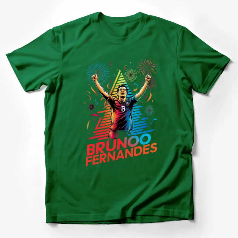 Bruno Fernandes Fireworks Celebration Soccer Graphic T-Shirt, Sports Fan Gift Male T-Shirt