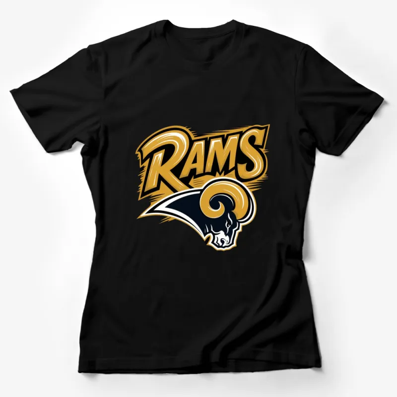 Rams Graphic T-Shirt, Bold Team Logo Design, Sports Fan Apparel, Unisex Casual Shirt Female T-Shirt