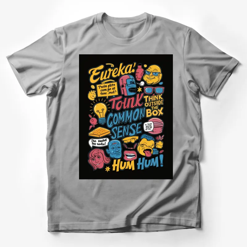 Colorful Fun Quote T-Shirt, Pop Art Style Graphic Tee, Cool and Vibrant Casual Wear Male T-Shirt