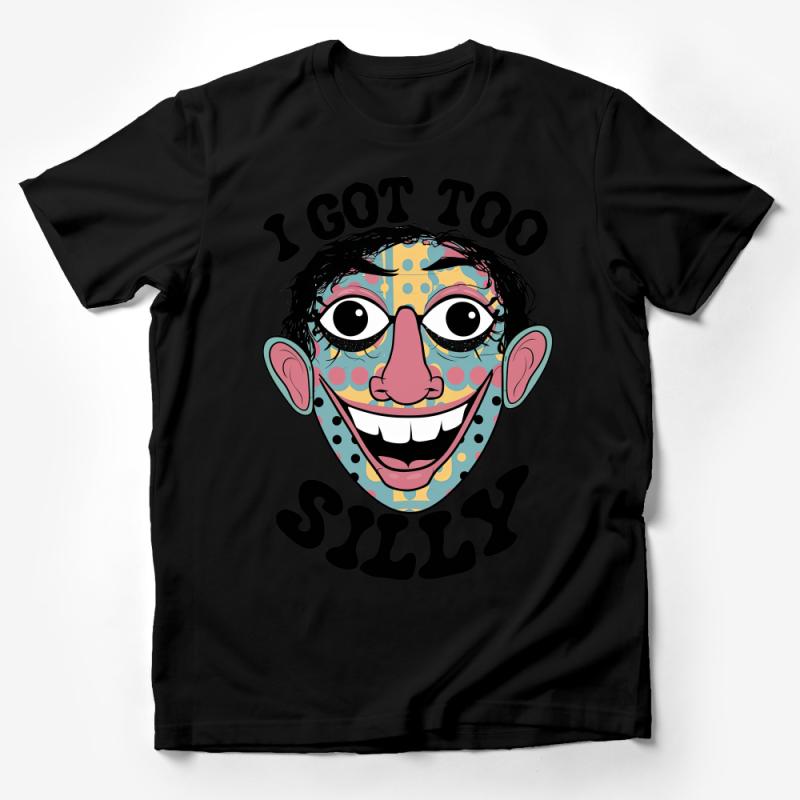 Colorful Silly Face T-Shirt, Fun Quirky Graphic Tee, Unisex Adult Casual Wear, Playful Party Shirt Statement Male T-Shirt