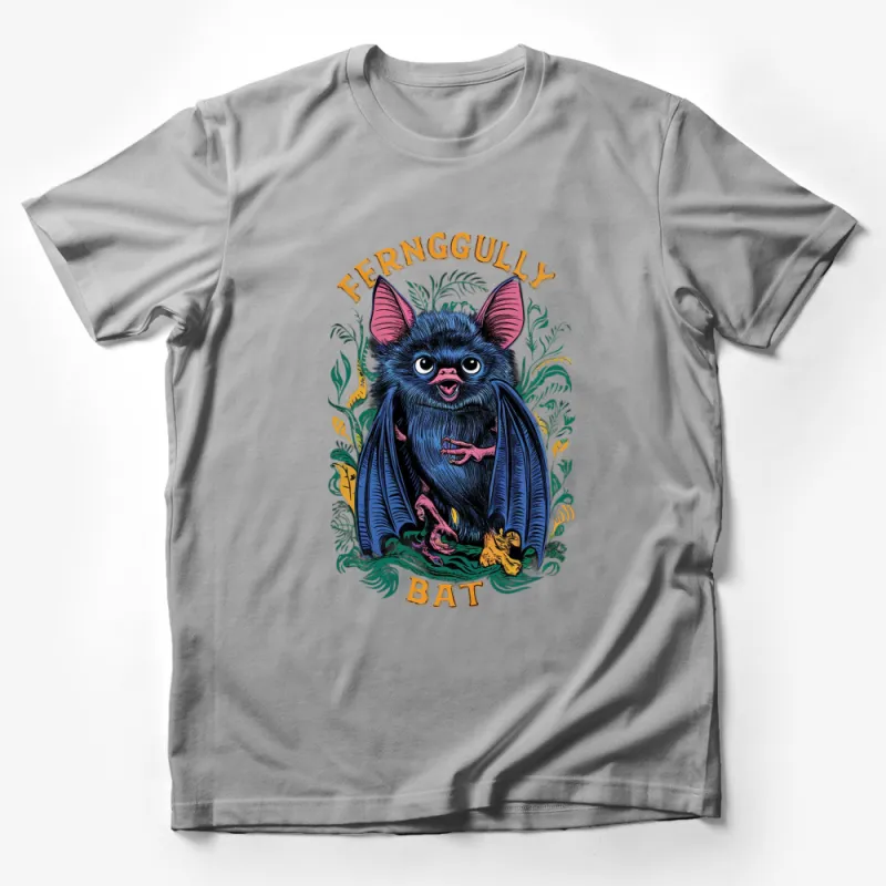 FernGully Bat Graphic T-Shirt, Unique Blue Bat Design, Nature Inspired Casual Wear for All Ages Male T-Shirt