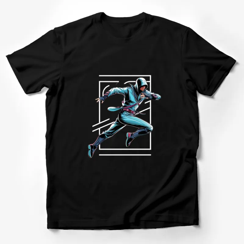 Dynamic Ninja Warrior T-Shirt, Cool Martial Arts Fighter Tee, Men's Graphic Shirt, Unique Gift Idea Male T-Shirt