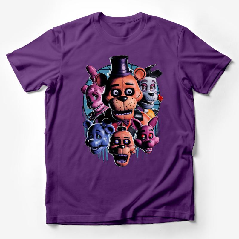 Five Nights at Freddy's Inspired T-Shirt, Horror Game Fan Apparel, Cool Graphic Tee for Gamers Male T-Shirt