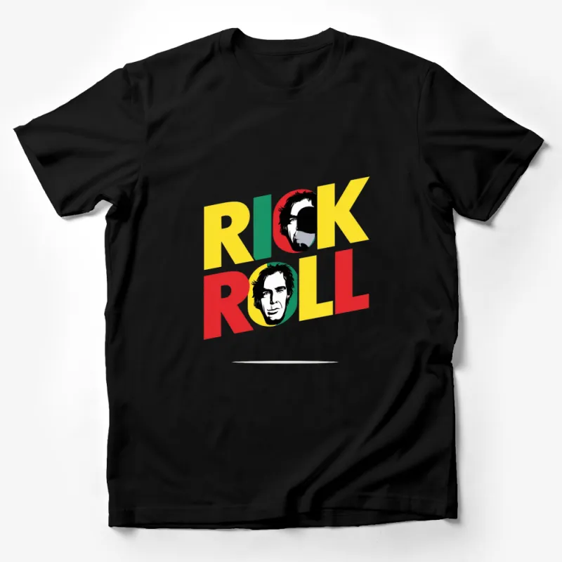 Rick Roll Meme T-Shirt, Classic Internet Joke, Funny Vintage Style Tee, Colorful Pop Art Design Male T-Shirt