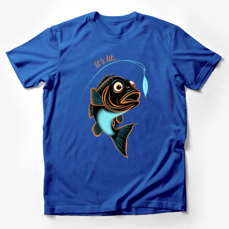 It's Lit Funny Fish T-Shirt, Cool Graphic Tee for Fishing Enthusiasts, Unique Fisherman Gift Idea Male T-Shirt