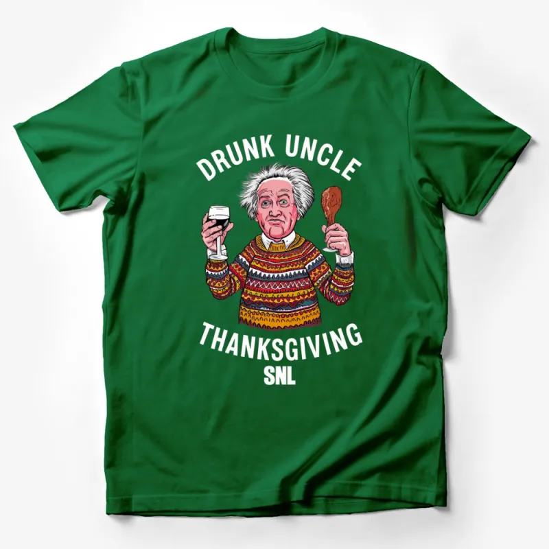 Drunk Uncle Thanksgiving SNL Inspired Graphic T-Shirt, Funny Family Holiday Tee, Unique Gift Male T-Shirt