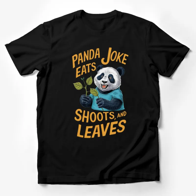 Panda Joke Eats Shoots and Leaves Funny Graphic T-Shirt, Unisex Tee, Bamboo Lover Gift, Animal Pun Shirt Male T-Shirt