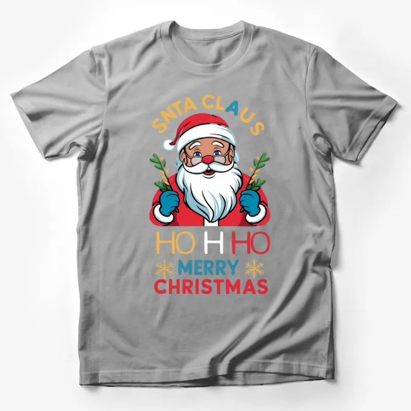 Festive Santa Claus Ho Ho Ho Merry Christmas T-Shirt | Holiday Apparel | Unique Christmas Gift Idea Male T-Shirt