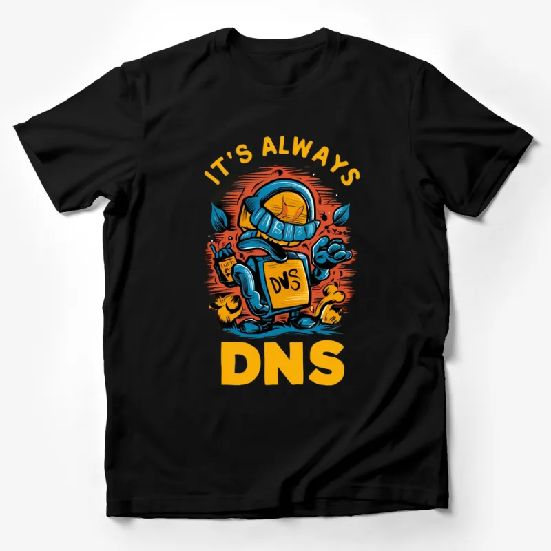 DNS Tech T-Shirt, Colorful Graphic Tee, Funny IT Sysadmin Retro Style Shirt Male T-Shirt