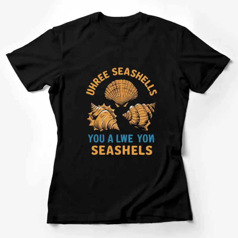 Coastal Chic Seashell Graphic T-Shirt, Unique Beach Lover Ocean Themed Tee, Stylish Summer Apparel Female T-Shirt