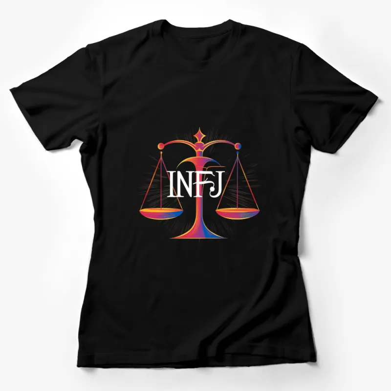 Colorful INFJ Personality Scale Graphic T-Shirt, Unisex MBTI Zodiac Inspired Tee, Trendy Personality Type Balanced Design Shirt Female T-Shirt