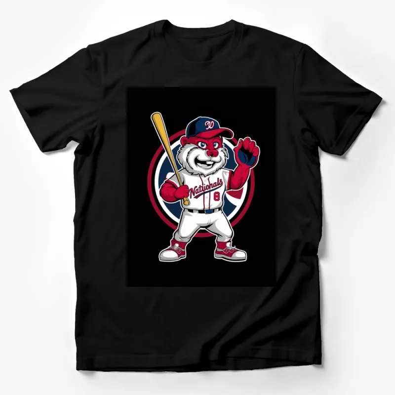 Washington Mascot T-Shirt, Kids Sports Tee, Cartoon Baseball Character, Boys Clothing Male T-Shirt