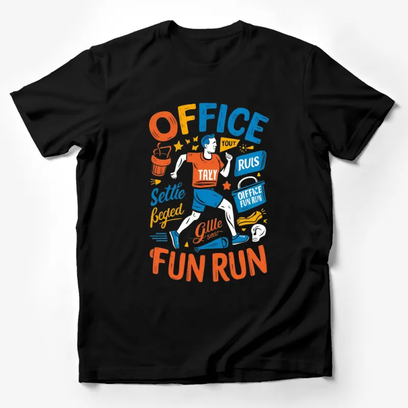 Office Fun Run T-Shirt, Colorful Running Event Tee, Motivational Fitness Shirt, Office Team Building Apparel Male T-Shirt