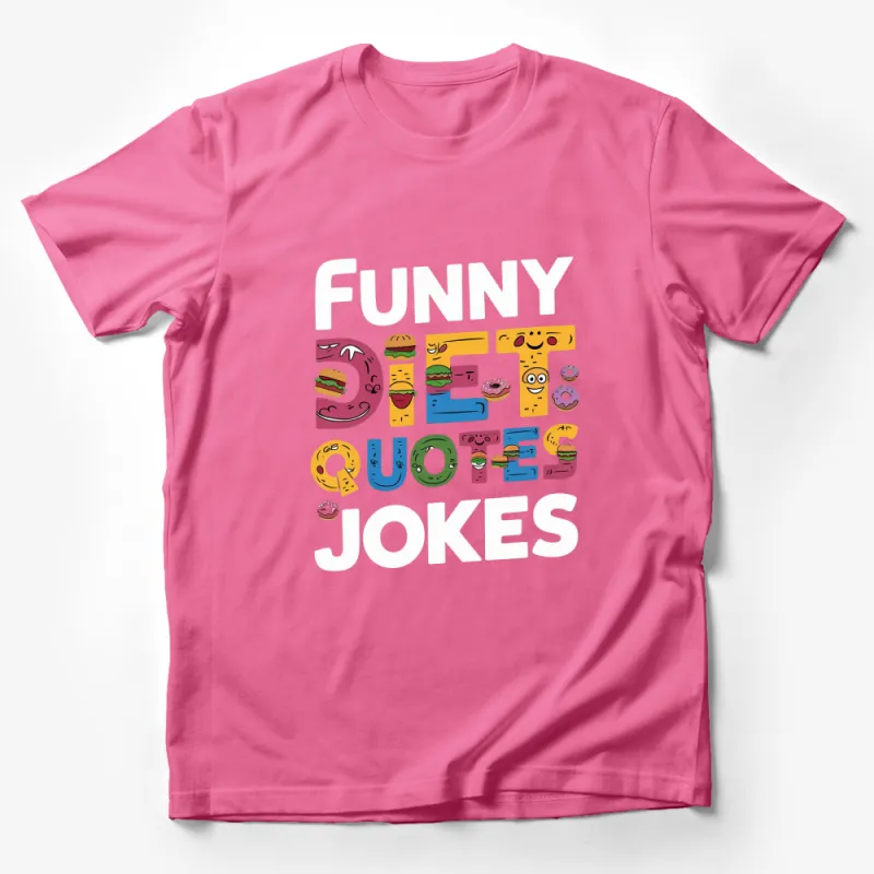 Funny Food Jokes T-Shirt, Colorful Cartoon Fast Food Graphics, Unisex Tee for All Ages, Humor and Style Combined Male T-Shirt