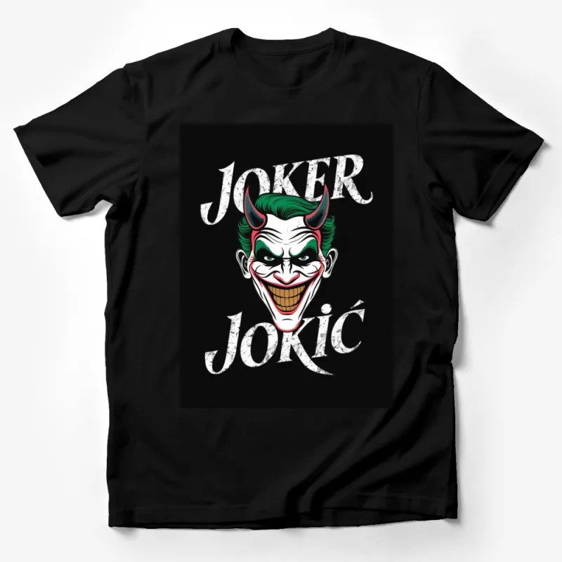 Joker Jokic Graphic T-Shirt, Unique Villain Inspired Artwork, Unisex Casual Tee, Black Cotton Shirt Male T-Shirt