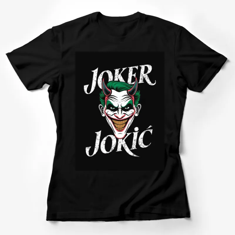 Joker Jokic Graphic T-Shirt, Unique Villain Inspired Artwork, Unisex Casual Tee, Black Cotton Shirt Female T-Shirt