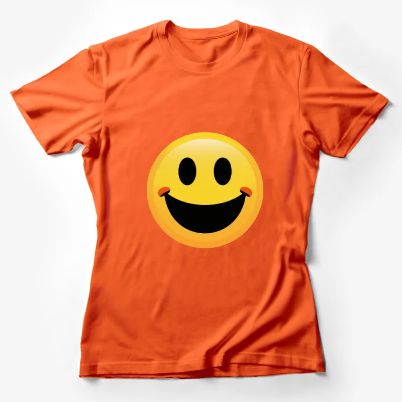 Happy Face Emoji T-Shirt, Yellow Smile Graphic Tee, Unisex Adult and Kids Sizes Available Female T-Shirt