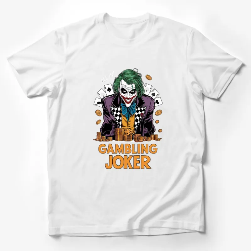 Gambling Joker T-Shirt, Villain Graphic Tee, Men's Women's Unisex Shirt, Comic Book Style Top, Unique Joker Fan Gift Male T-Shirt