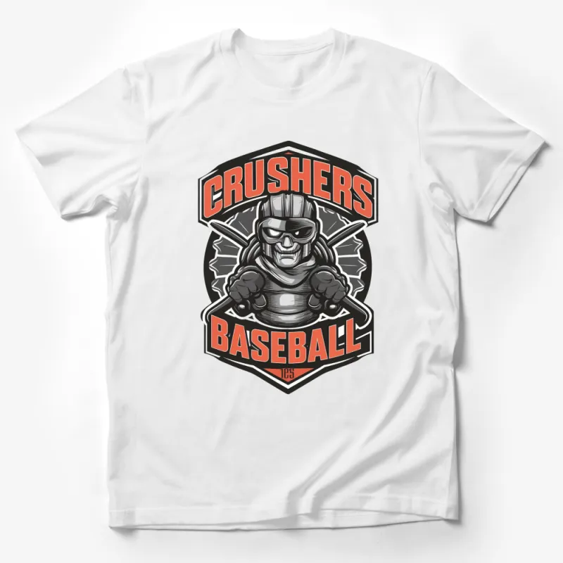 Crushers Baseball Team Logo T-Shirt, Vintage Sports Graphic Tee, Retro Style Athletic Apparel Male T-Shirt