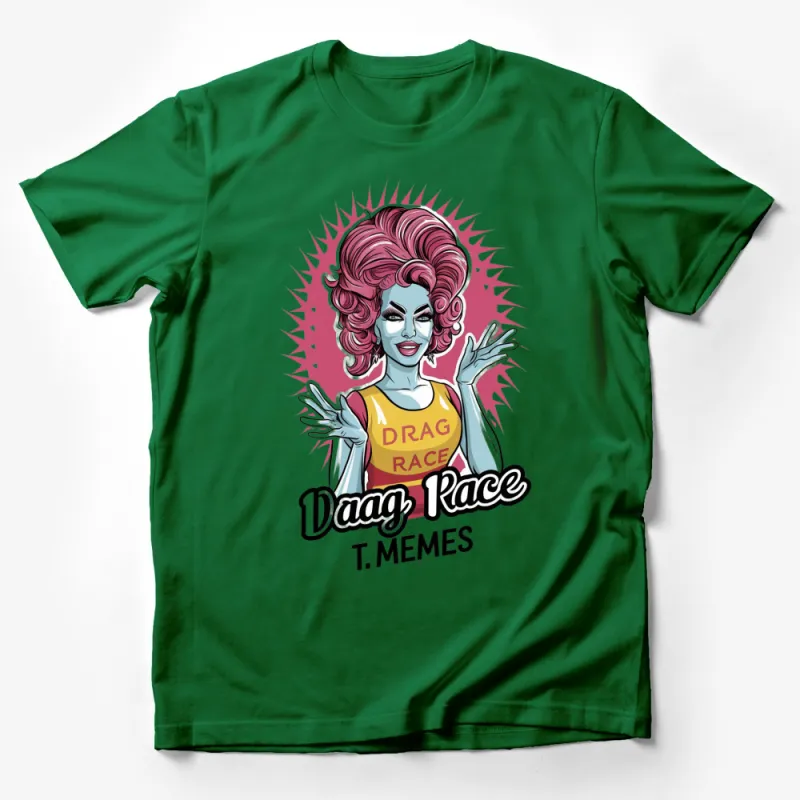 Drag Race Fan T-Shirt, Colorful Drag Queen Illustration, Pop Art Style, Unisex Graphic Tee Male T-Shirt