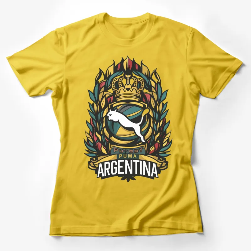 Argentina Puma Graphic T-Shirt, Vintage Inspired Coat of Arms Design, Unisex Tee Female T-Shirt