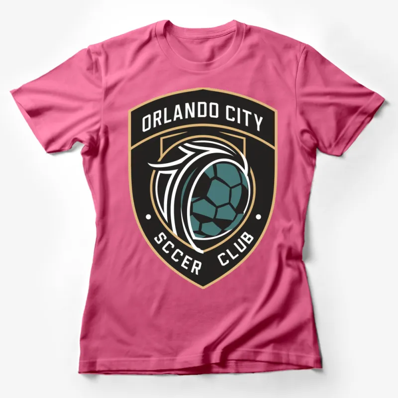 Orlando City Soccer Club Emblem Graphic T-Shirt, Trendy Sports Fan Apparel, Unisex Fit Female T-Shirt