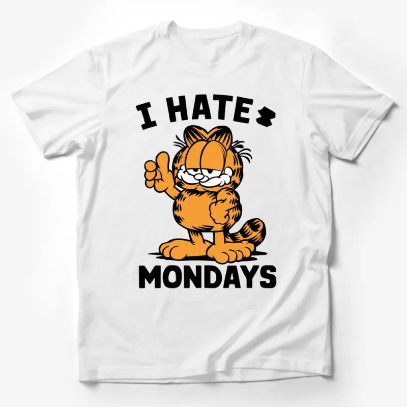 Garfield Cartoon T-Shirt, I Hate Mondays Graphic Tee, Vintage Comic Character, Orange Black Unisex Shirt Male T-Shirt