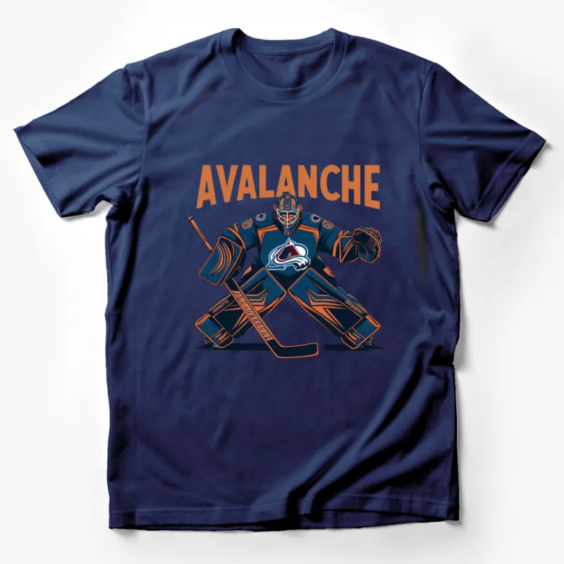 Colorado Hockey Goalie Graphic T-Shirt, Avalanche Fan Apparel, Sports Casual Wear Male T-Shirt