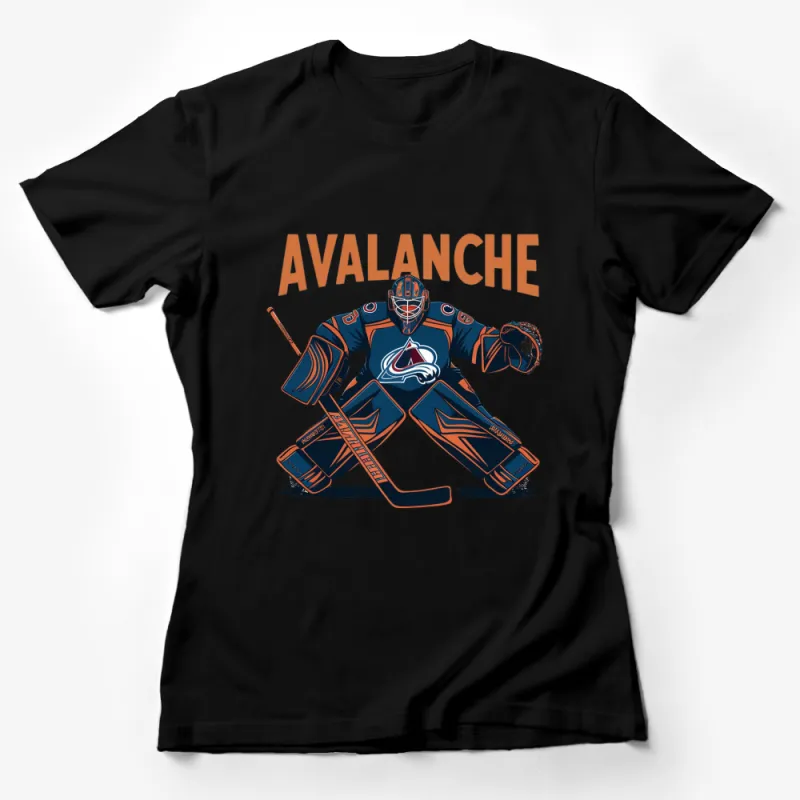 Colorado Hockey Goalie Graphic T-Shirt, Avalanche Fan Apparel, Sports Casual Wear Female T-Shirt