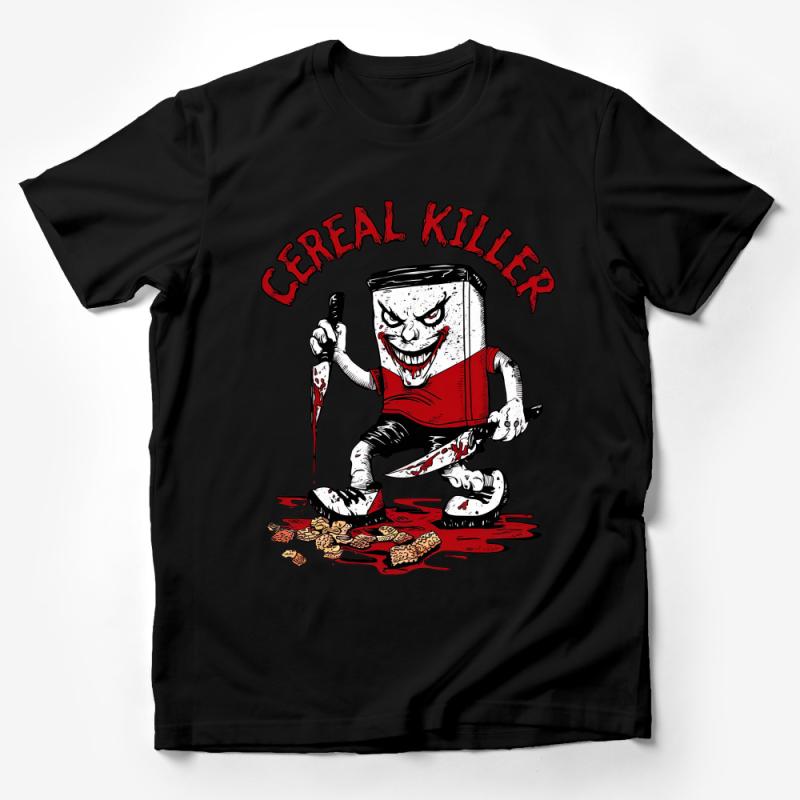 Funny Cereal Killer Graphic T-Shirt, Novelty Breakfast Humor Tee, Unique Food Pun Shirt, Unisex Adult Clothing, Cool Gift Idea Male T-Shirt