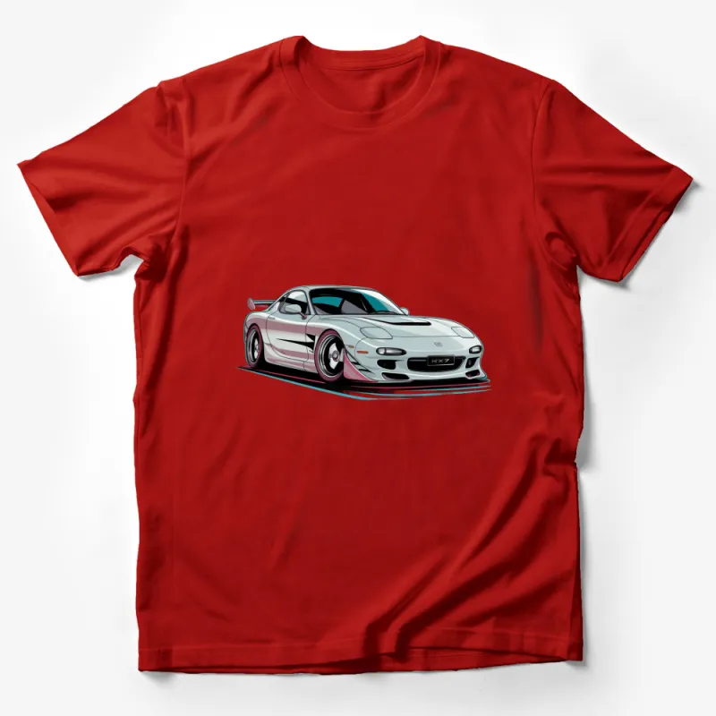 Sports Car RX-7 Graphic T-Shirt, Trendy JDM Car Enthusiast Tee, Automotive Fashion for Men and Women Male T-Shirt