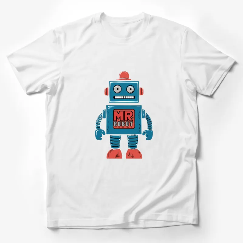 Vintage Mr. Robot T-Shirt, Retro Robot Graphic Tee, Cool Blue Robot Shirt for All Ages Male T-Shirt