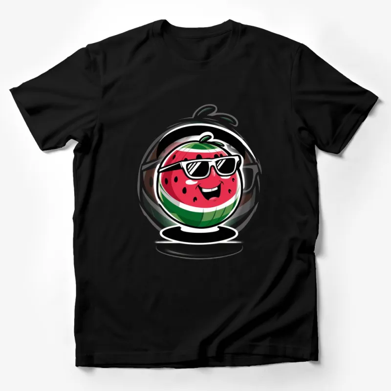 Cool Watermelon Cartoon Character T-Shirt, Fun Summer Fruit Graphic Tee, Unisex T-Shirt for All Ages Male T-Shirt