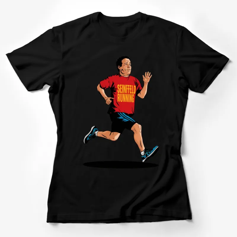 Seinfeld Running Vintage Style Graphic Tee, Jerry Inspired Pop Culture Shirt, Red T-Shirt Female T-Shirt