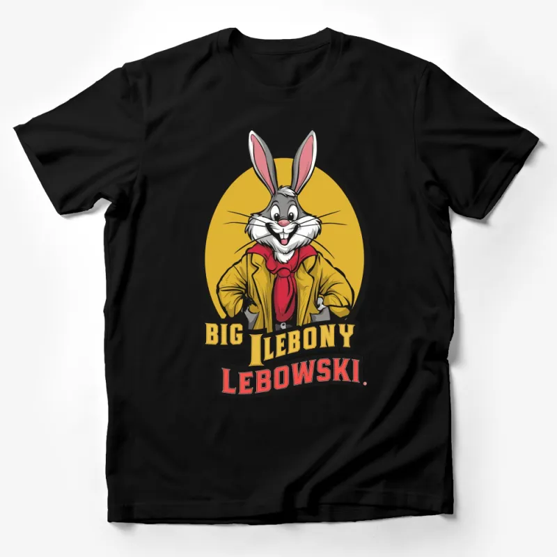 Big Lebony Lebowski Cartoon Rabbit T-Shirt, Funny Bunny Graphic Tee, Unique Animal Pop Culture Shirt Male T-Shirt