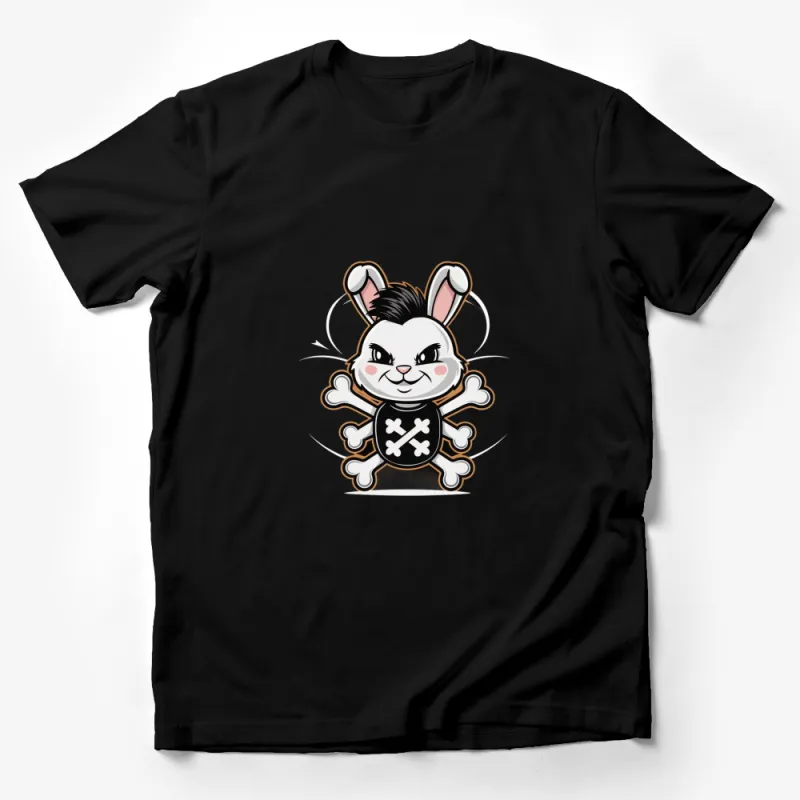 Cute Bunny Pirate Graphic T-Shirt, Funny Rabbit Skull Crossbones Tee, Unisex Kids and Adult Sizes Male T-Shirt